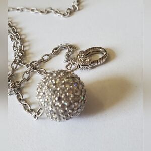 Judith Ripka Diamonique Pave Disco Ball Necklace